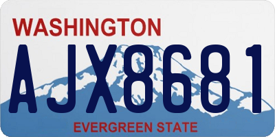 WA license plate AJX8681