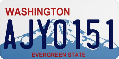 WA license plate AJY0151