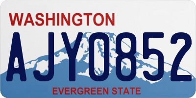 WA license plate AJY0852