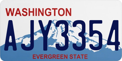 WA license plate AJY3354