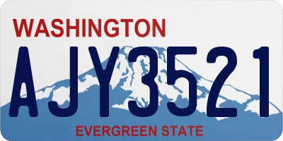 WA license plate AJY3521
