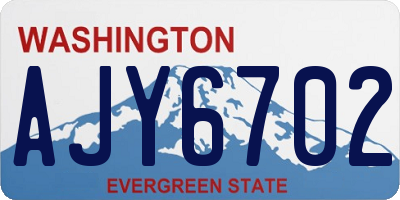 WA license plate AJY6702
