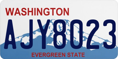 WA license plate AJY8023