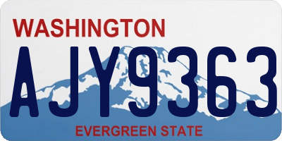 WA license plate AJY9363