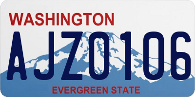 WA license plate AJZ0106
