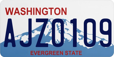 WA license plate AJZ0109