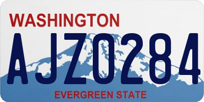 WA license plate AJZ0284