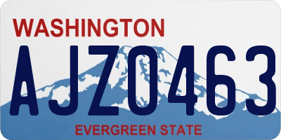 WA license plate AJZ0463