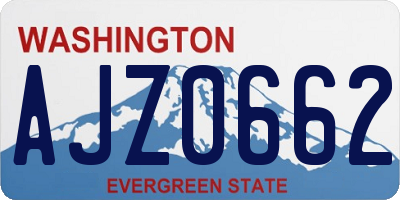 WA license plate AJZ0662