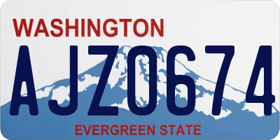 WA license plate AJZ0674