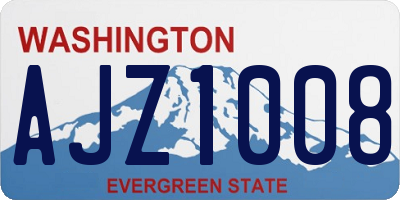 WA license plate AJZ1008