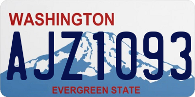 WA license plate AJZ1093