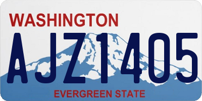 WA license plate AJZ1405