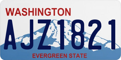 WA license plate AJZ1821