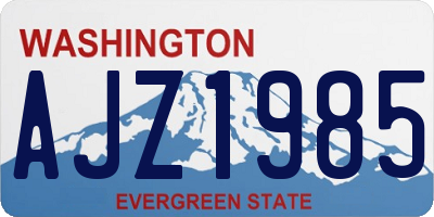 WA license plate AJZ1985