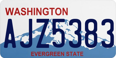 WA license plate AJZ5383