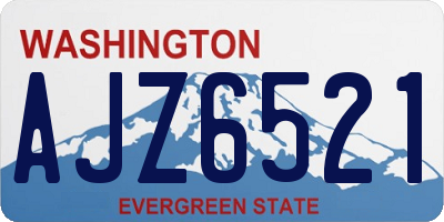 WA license plate AJZ6521