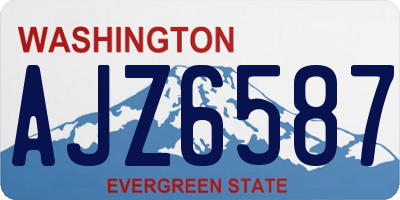 WA license plate AJZ6587