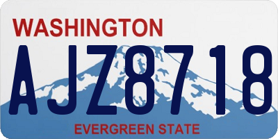 WA license plate AJZ8718