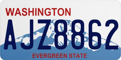 WA license plate AJZ8862