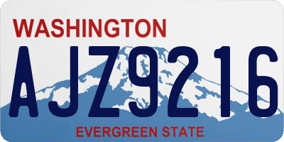 WA license plate AJZ9216