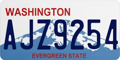 WA license plate AJZ9254