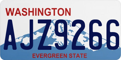 WA license plate AJZ9266