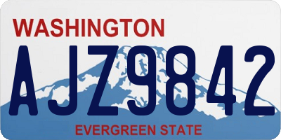 WA license plate AJZ9842
