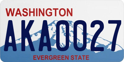 WA license plate AKA0027