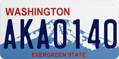 WA license plate AKA0140