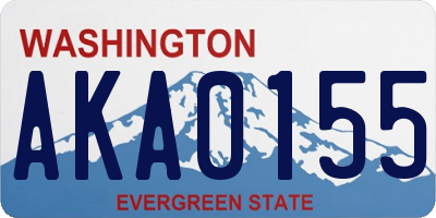 WA license plate AKA0155