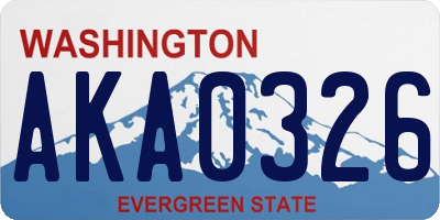 WA license plate AKA0326