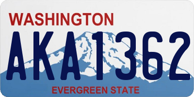 WA license plate AKA1362