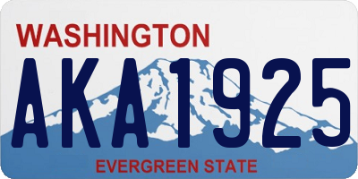 WA license plate AKA1925
