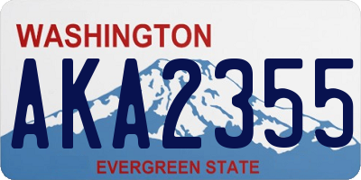 WA license plate AKA2355