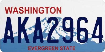 WA license plate AKA2964