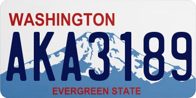 WA license plate AKA3189