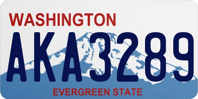 WA license plate AKA3289
