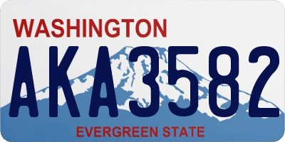 WA license plate AKA3582