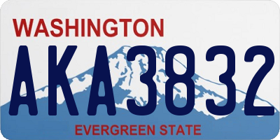 WA license plate AKA3832