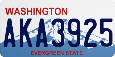 WA license plate AKA3925