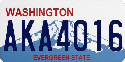 WA license plate AKA4016