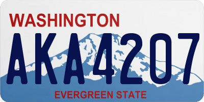 WA license plate AKA4207