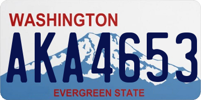 WA license plate AKA4653