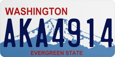 WA license plate AKA4914