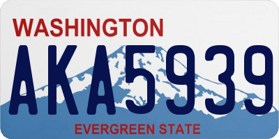 WA license plate AKA5939
