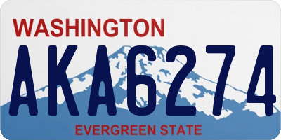 WA license plate AKA6274