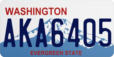 WA license plate AKA6405