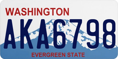 WA license plate AKA6798