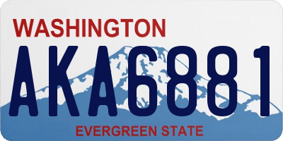 WA license plate AKA6881